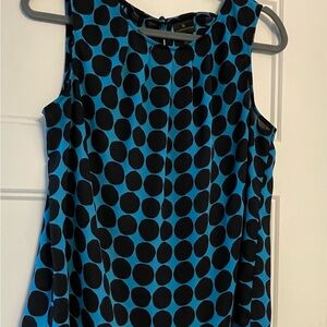 Blue and Black Polka Dot Sleeveless Top